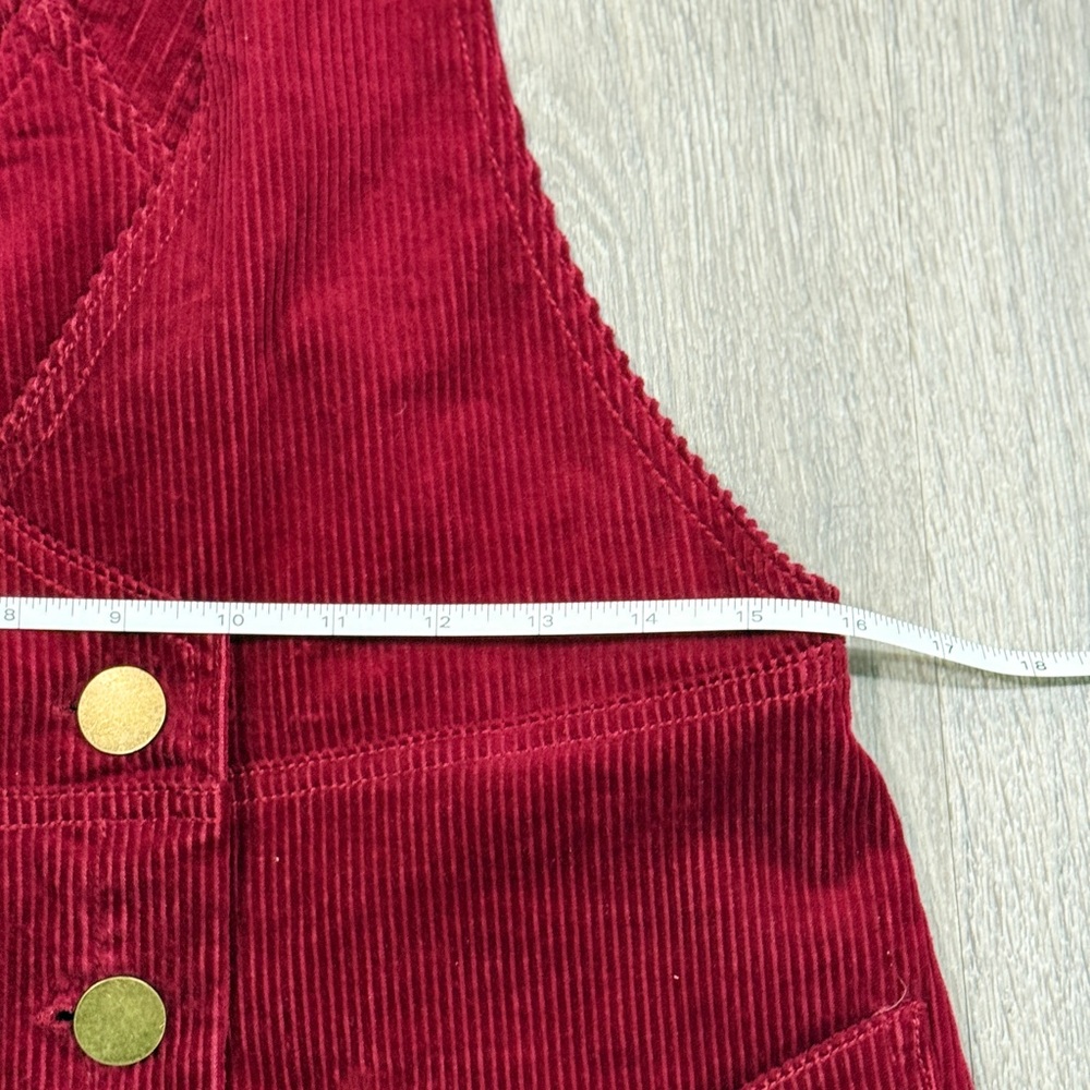 Free People Women's Maroon Corduroy Jumper Dress Size 8 - Picture 6 of 10